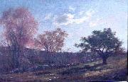 Charles Furneaux Landscape with a Stone Wall, oil painting of Melrose, Massachusetts by Charles Furneaux Spain oil painting artist